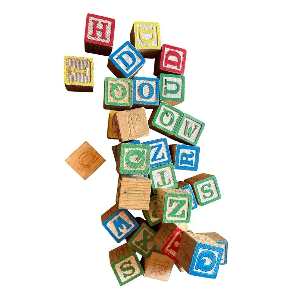 Wooden Alphabet block lot of 32